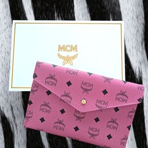 MCM Pink Logo Clutch
